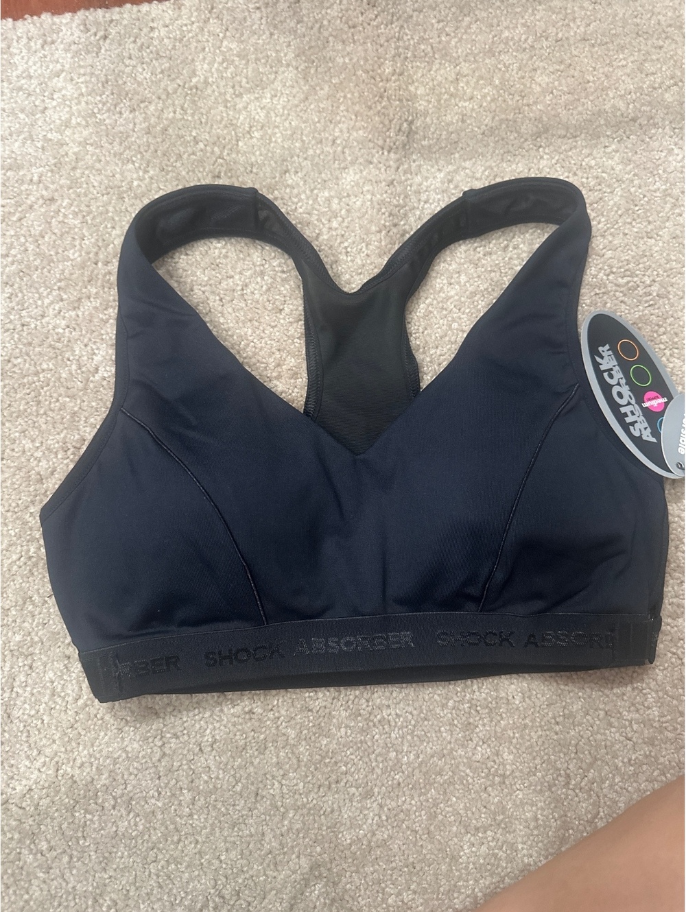 (3)Shock Absorber Plunge Sport Bra 34C Medium Support Black